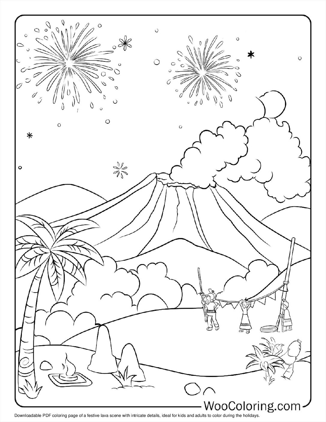 100+ Volcano coloring pages (FREE) Printable PDF | Woo Coloring