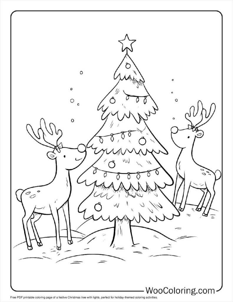 100+ Christmas Tree coloring pages (Free PDF To Print) Woo Coloring
