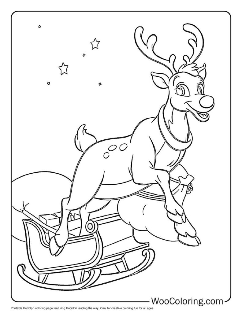 100+ Rudolph coloring pages (Free PDF To Print) | Woo Coloring