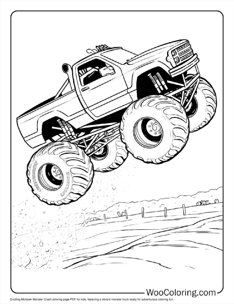 100+ Monster Truck coloring pages (Free PDF To Print) Woo Coloring