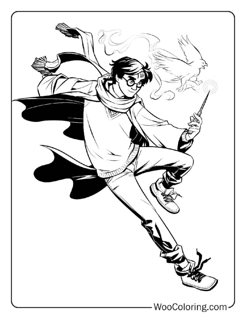 Harry Potter Playing Quidditch Coloring Pages