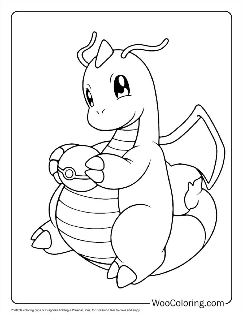 100+ Dragonite coloring pages (Free PDF To Print) Woo Coloring
