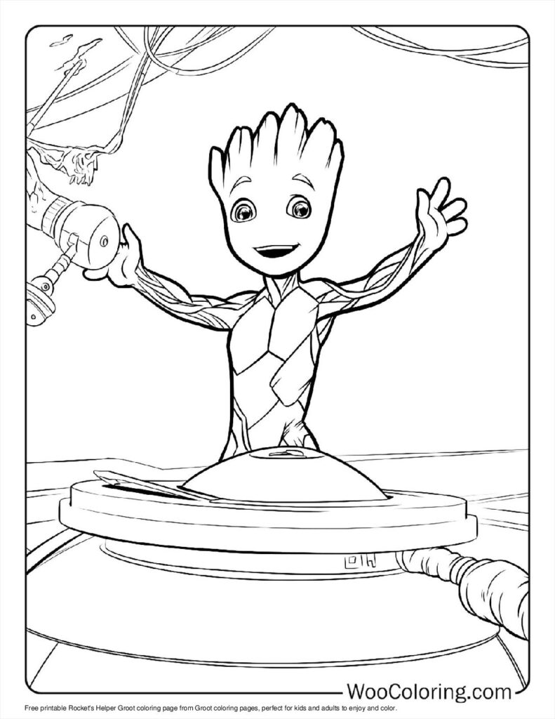 100+ Groot coloring pages (Free PDF To Print) Woo Coloring