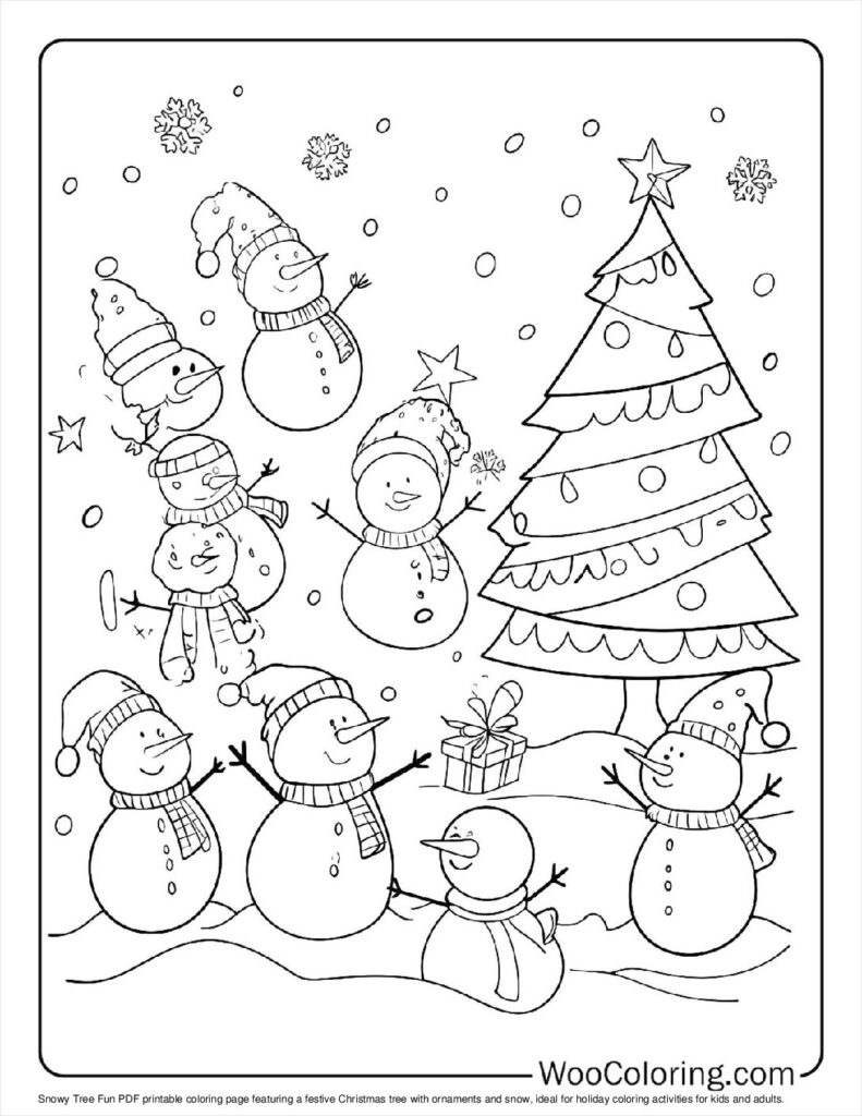 100+ Christmas Tree coloring pages (Free PDF To Print) | Woo Coloring