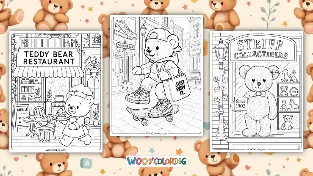 30 Teddy Bear Coloring Pages (Free PDF To Print) Woo Coloring