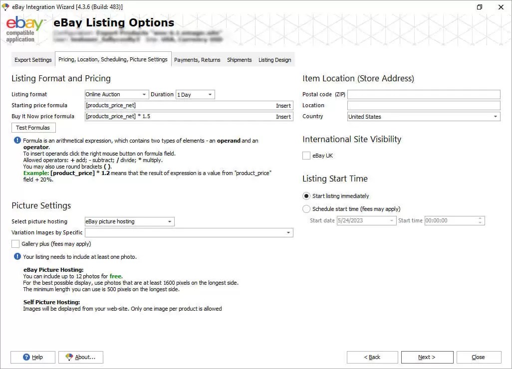 Export Products to eBay Store Manager