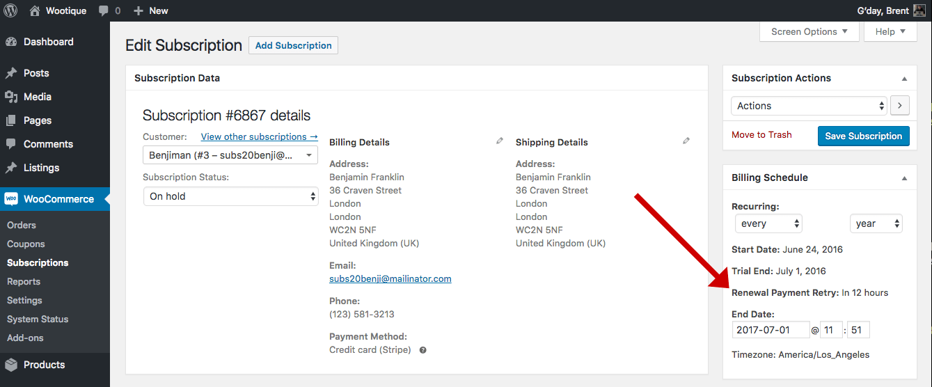 Failed Recurring Payment Retry System