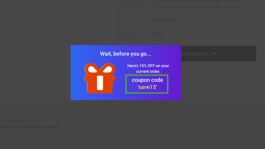 ExitIntent Coupons for Offer Coupons to Users when they