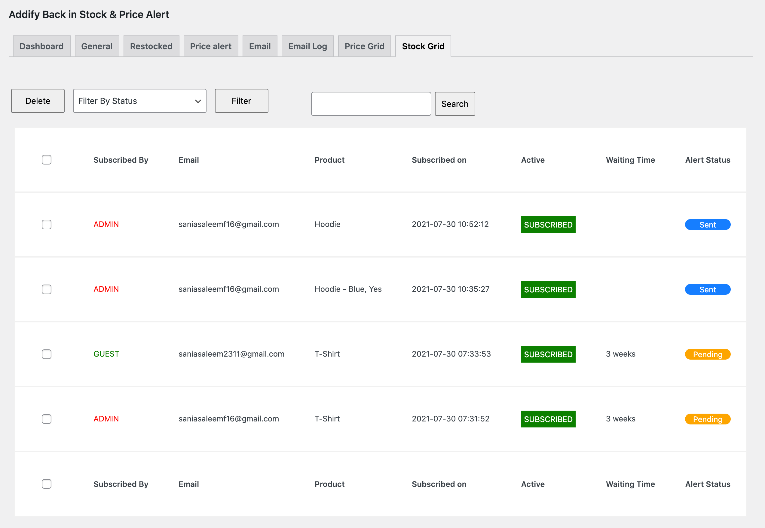 Back In Stock and Price Alert Documentation