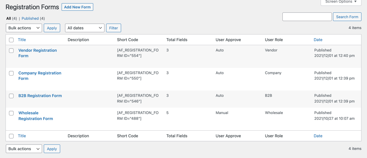Registration Forms Builder Multiple Signup Forms
