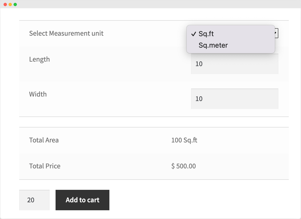 Price Calculator Measurement Based Pricing