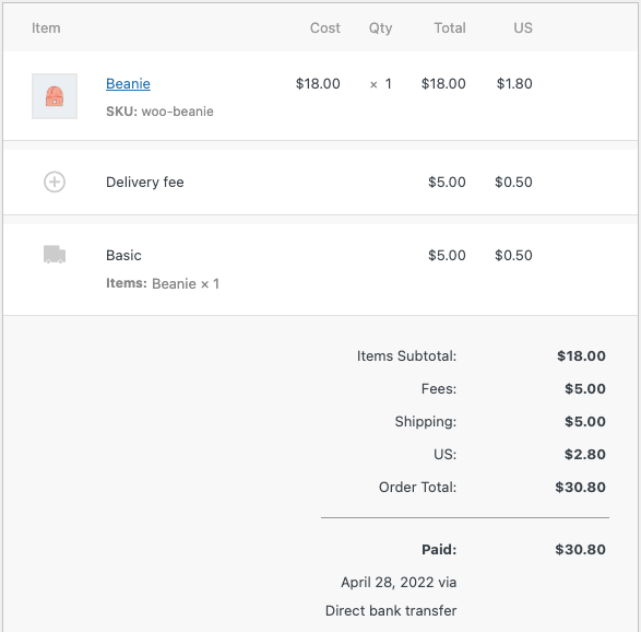 Delivery fees Documentation