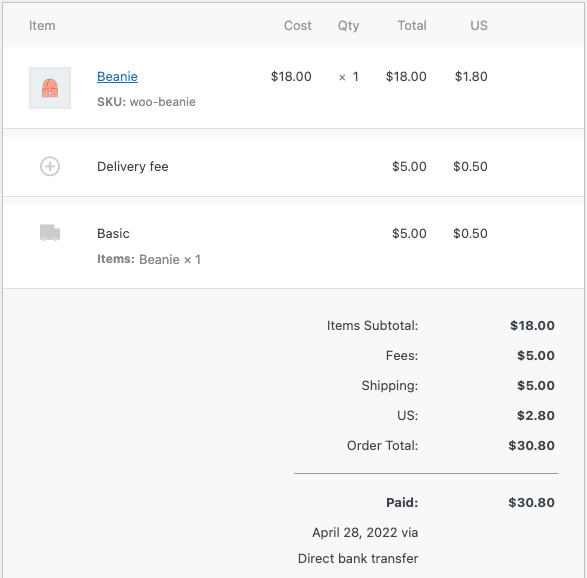 Delivery fees Documentation