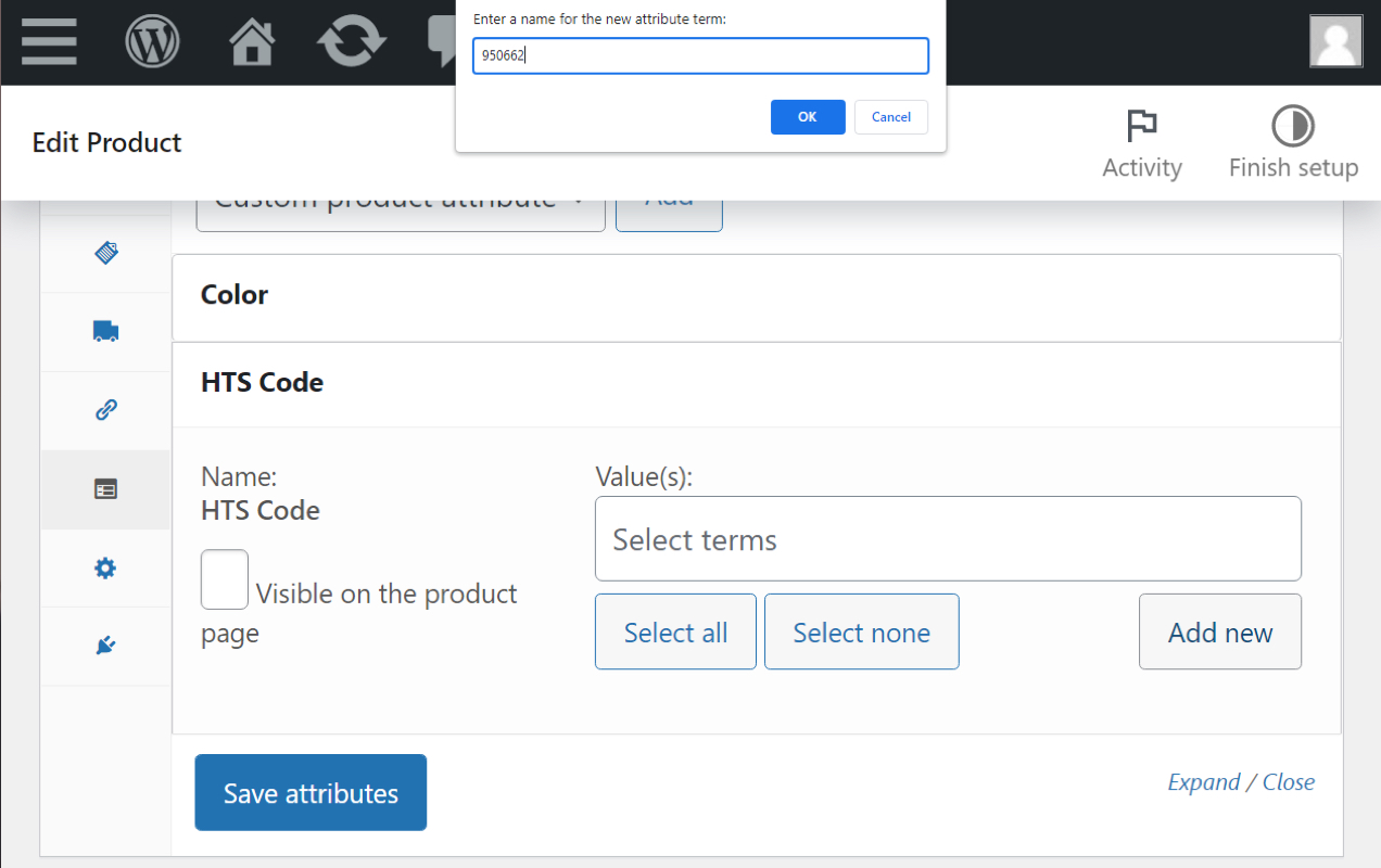 Add HTS/HS Codes & Country of Origin to Products