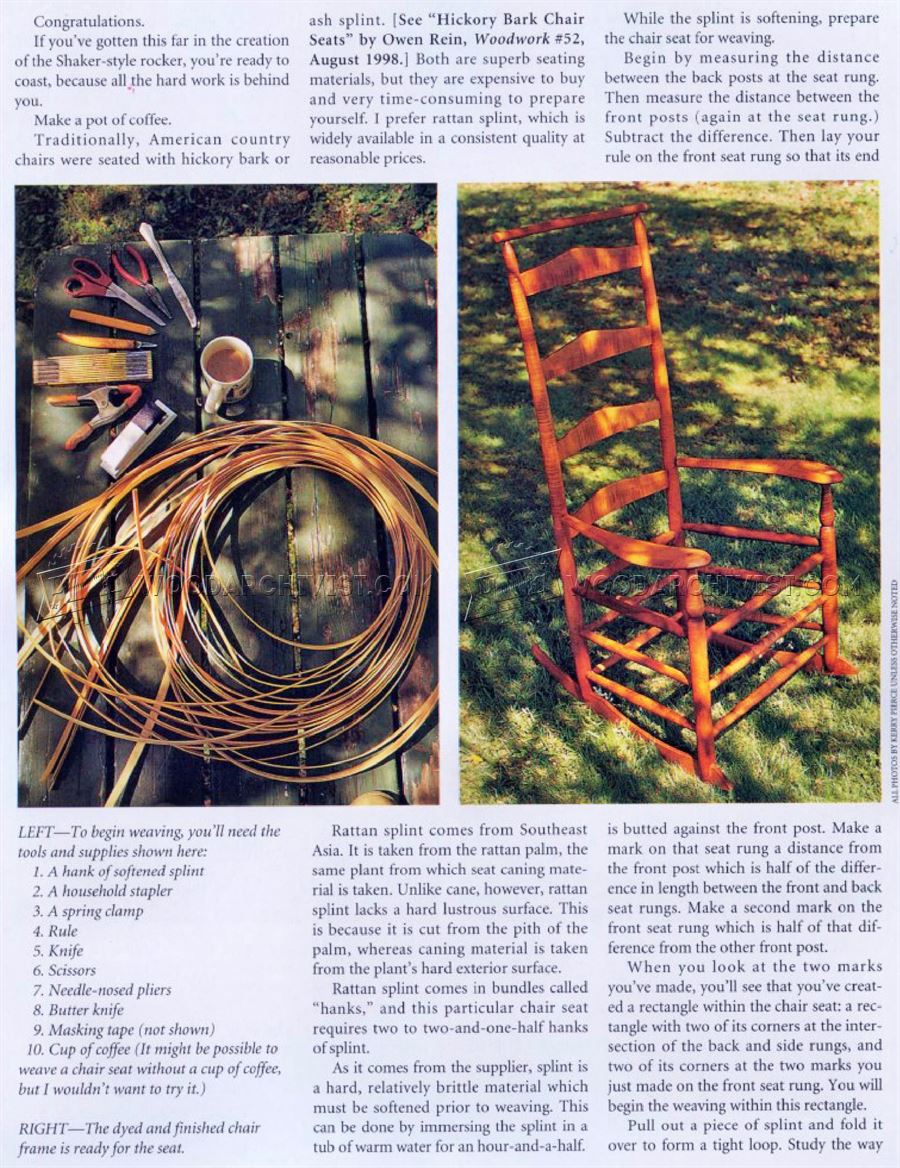 Shaker Rocking Chair Plans • WoodArchivist