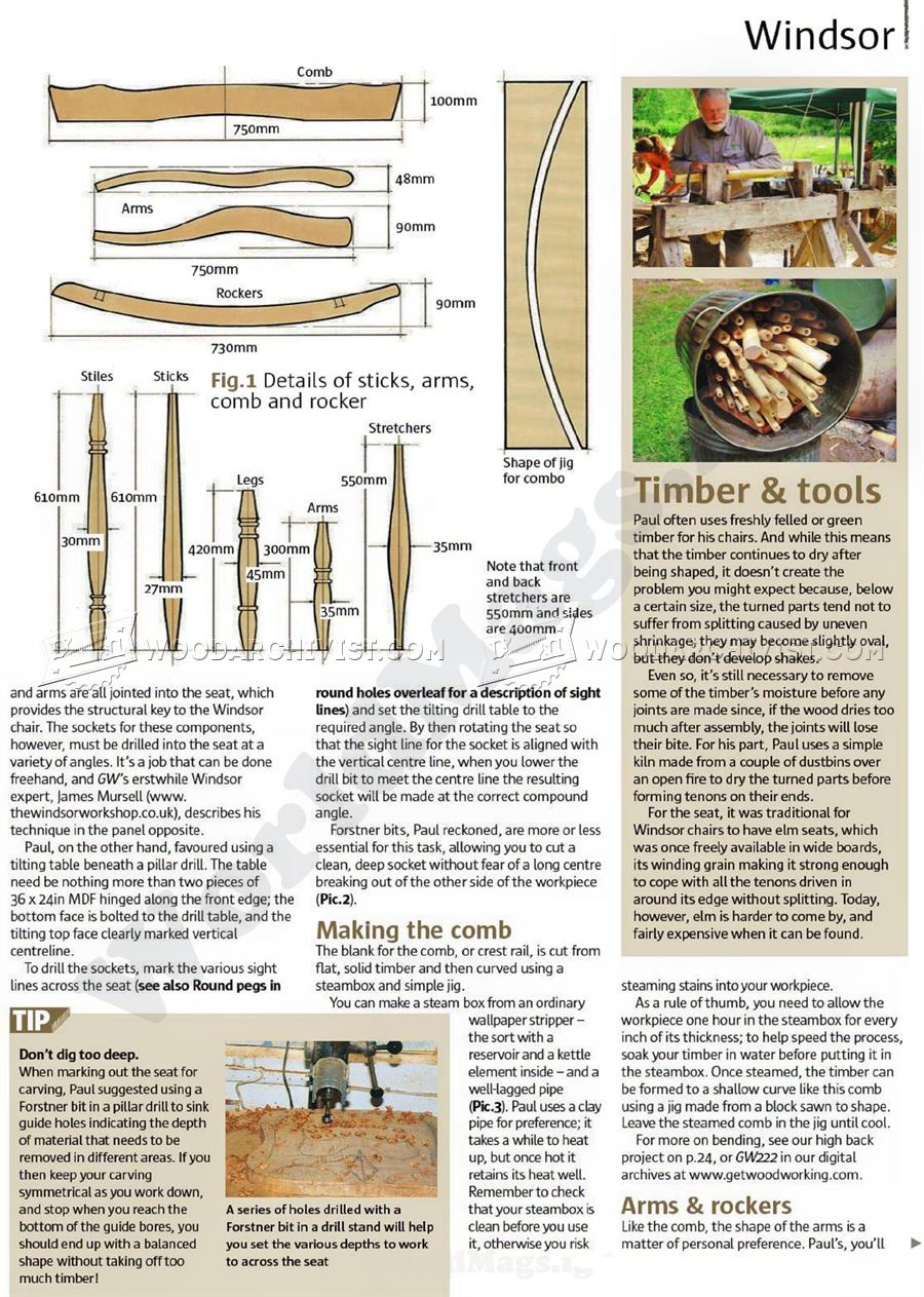 Windsor Rocking Chair Plans • WoodArchivist
