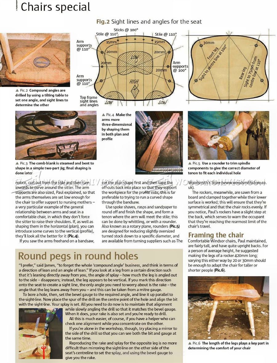 Windsor Rocking Chair Plans • WoodArchivist