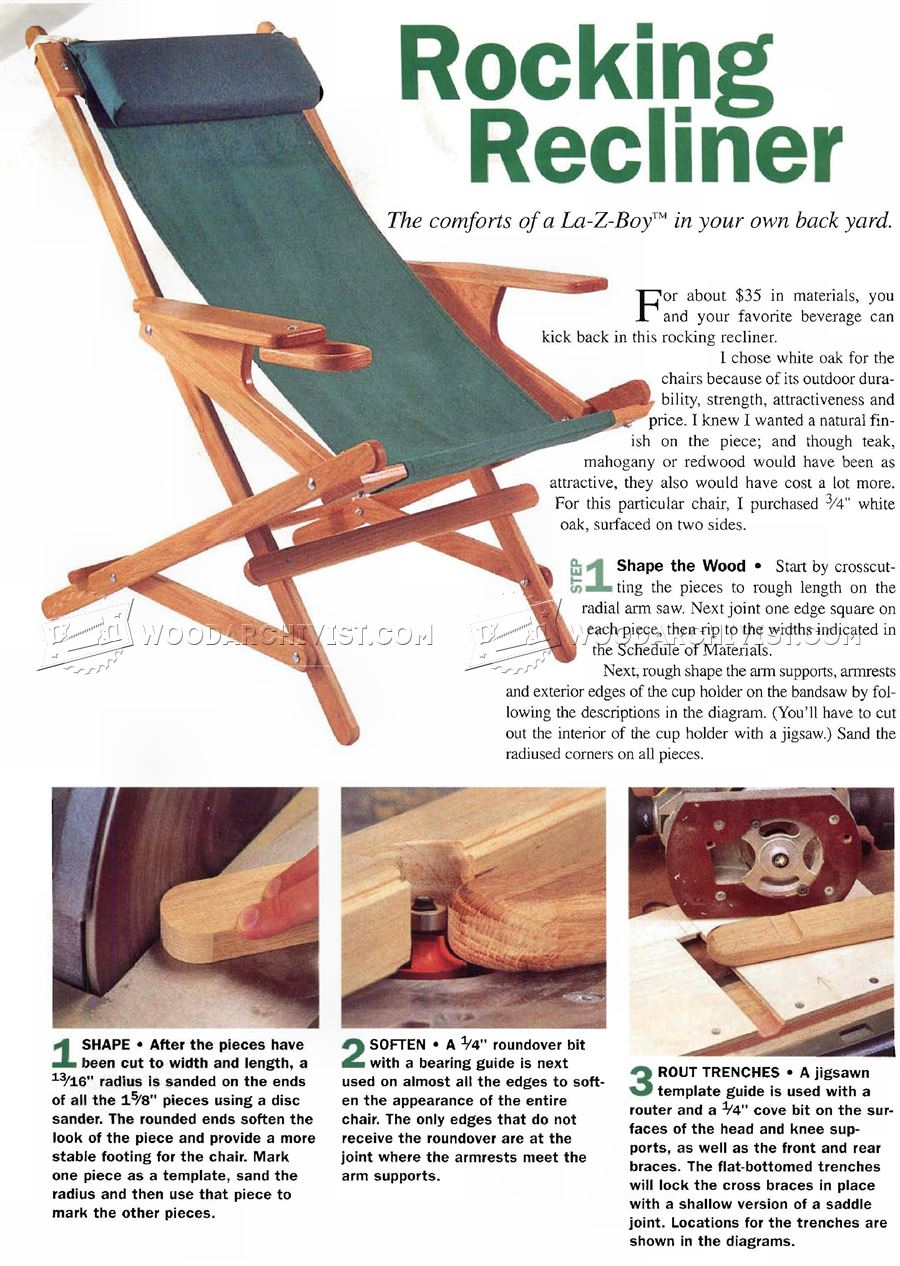 Rocking Recliner Plans • WoodArchivist