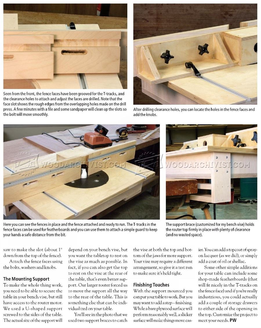 BenchMounted Router Table Plans • WoodArchivist