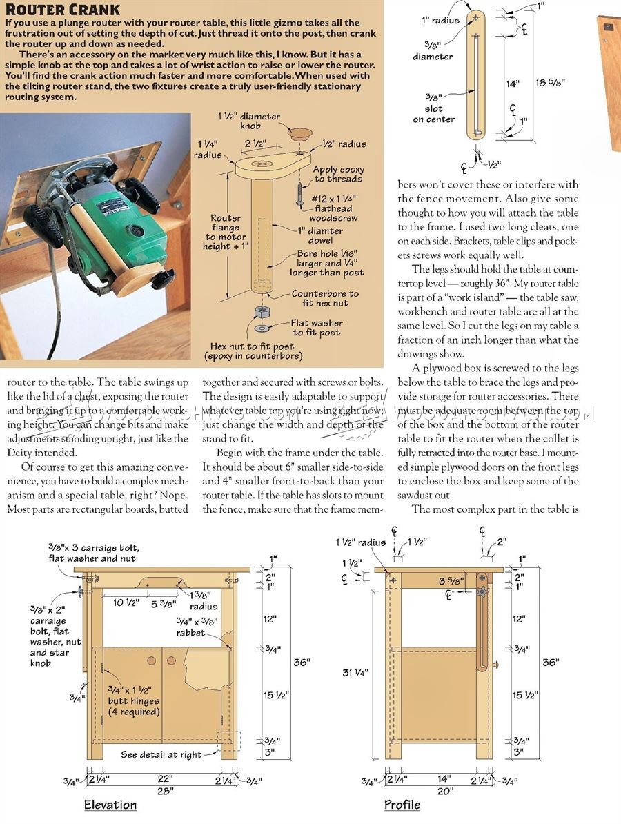 Tilt Top Router Table Plans • WoodArchivist