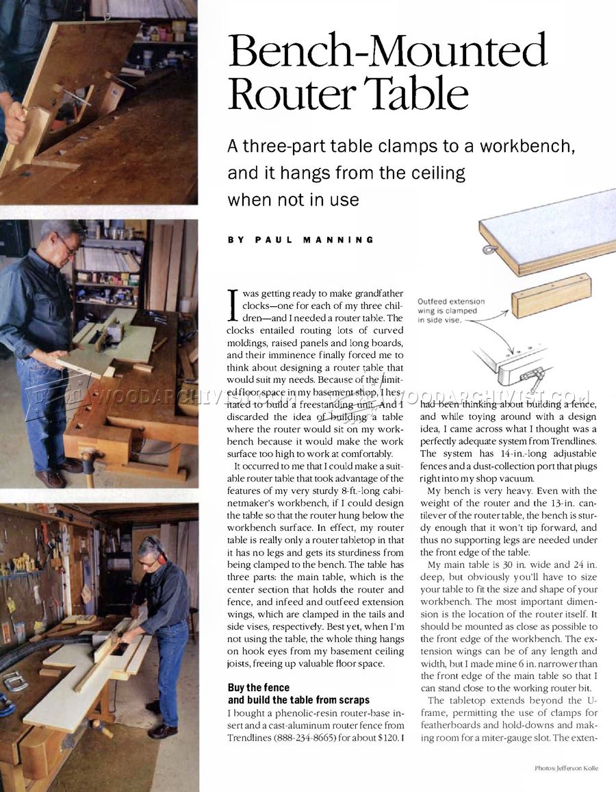 BenchMounted Router Table Plans • WoodArchivist
