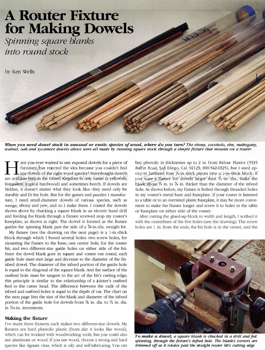 Router Dowel Making Jig • WoodArchivist