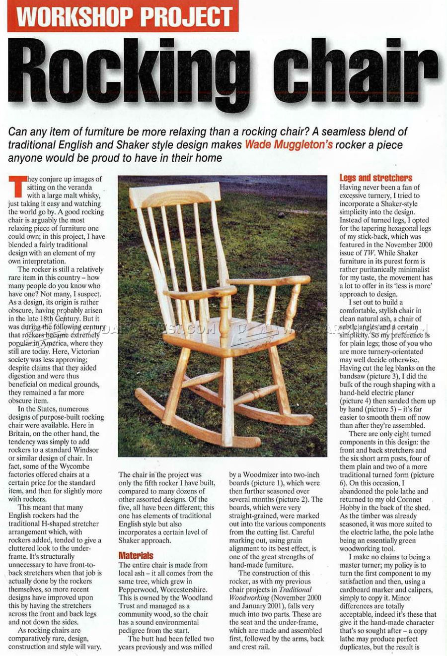 Shaker Rocking Chair Plans • WoodArchivist