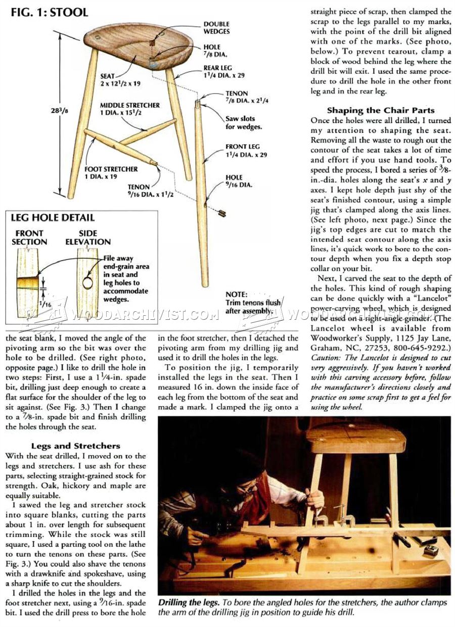 Three Legged Stool Plans â€¢ WoodArchivist