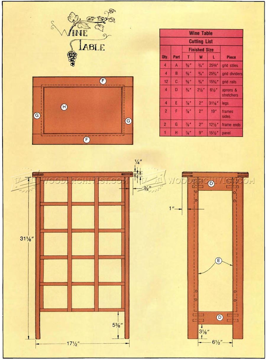 Wine Rack Table Plans • WoodArchivist