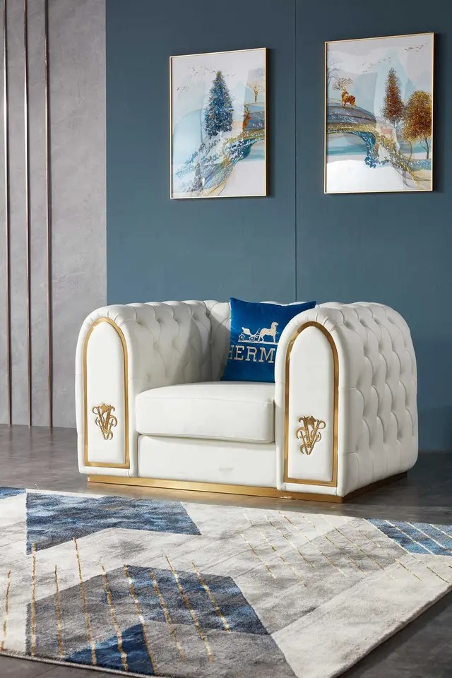 Royal Drawing Room Sofa Set Design With Beautiful Tufted Work.