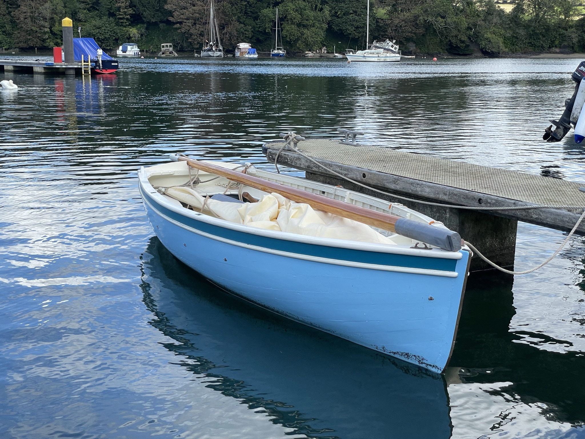 Falmouth Quay Punt Tender wooden sailing and rowing dinghy For Sale