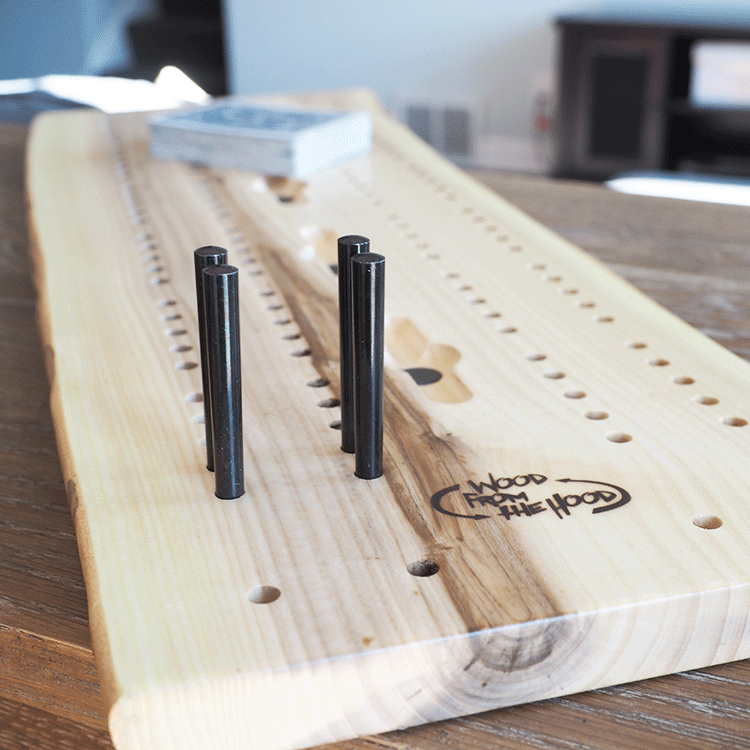 Large Cribbage Board Made From Hackberry Wood From The Hood