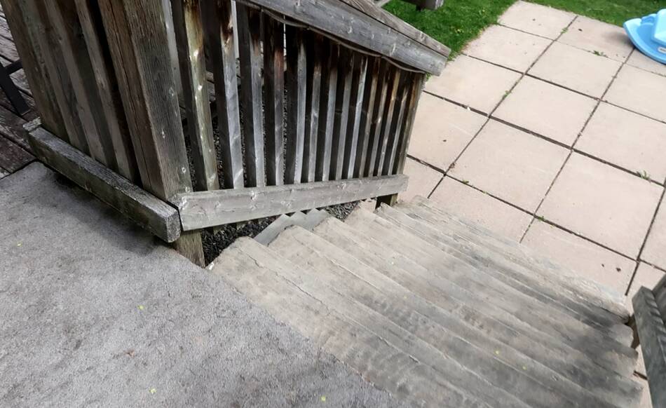 Toddler stair handrail for a deck