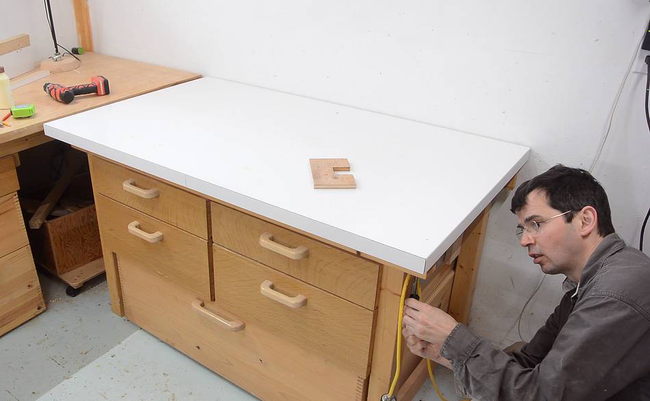 New melamine workbench top