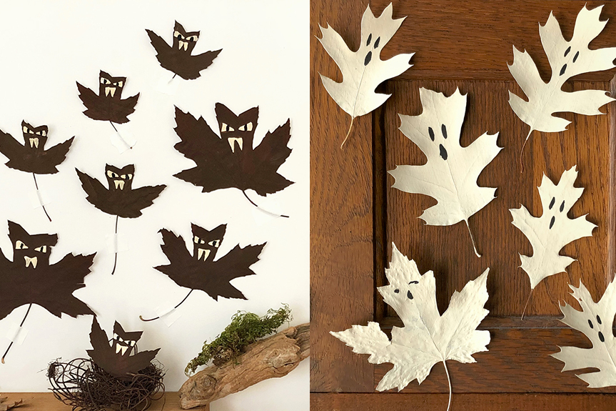 DIY Leaf Ghosts and Leaf Bats Woodlark Blog