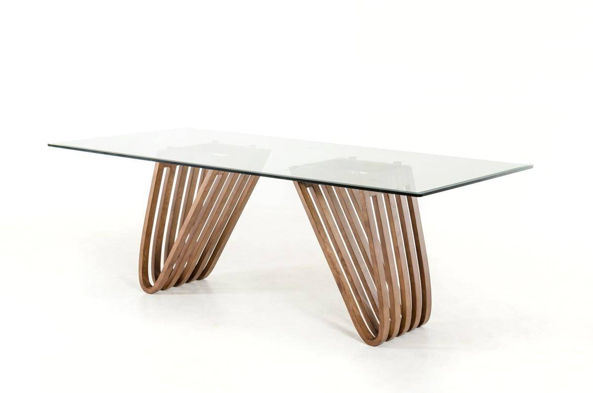 MidCentury Modern Wood & Glass Dining Table Set DR2 WoodnLuxury