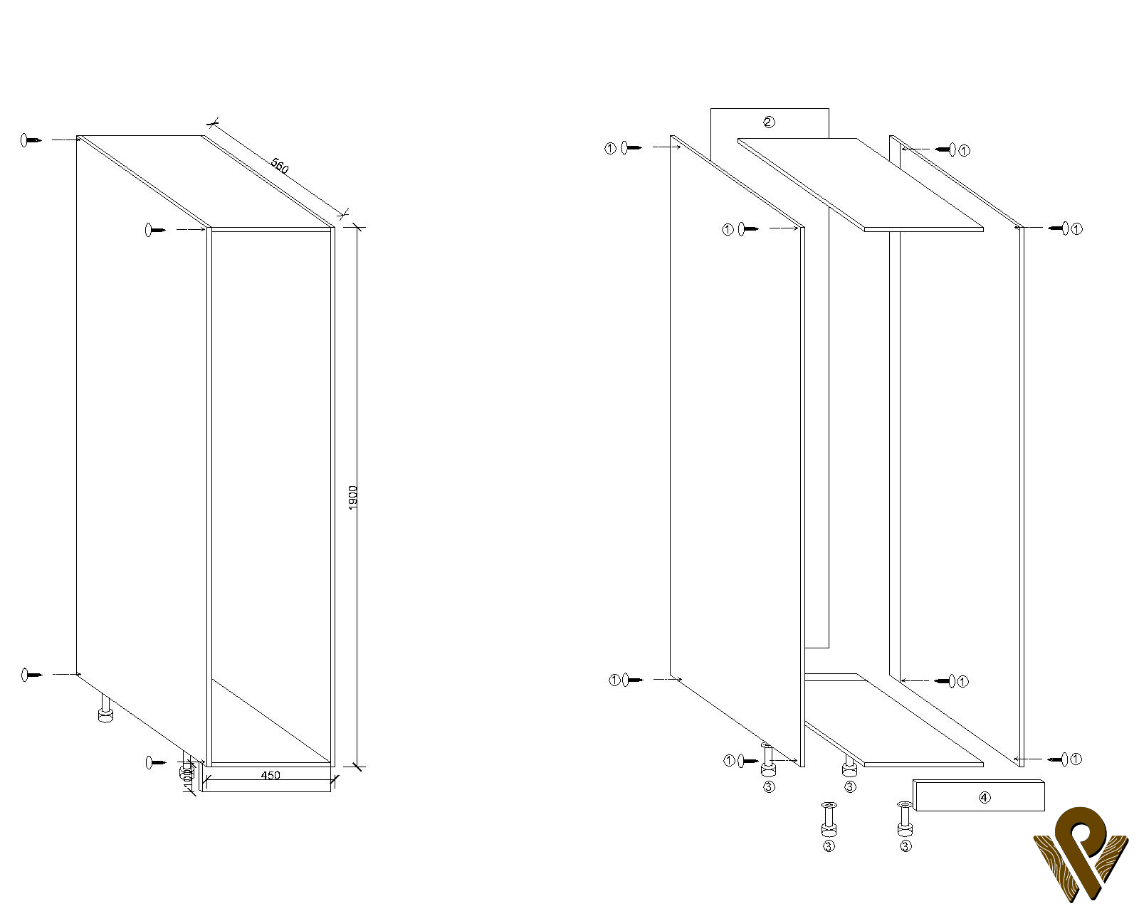 Wardrobe Carcass (1900mm) Height DE WOODPANEL RESOURCES