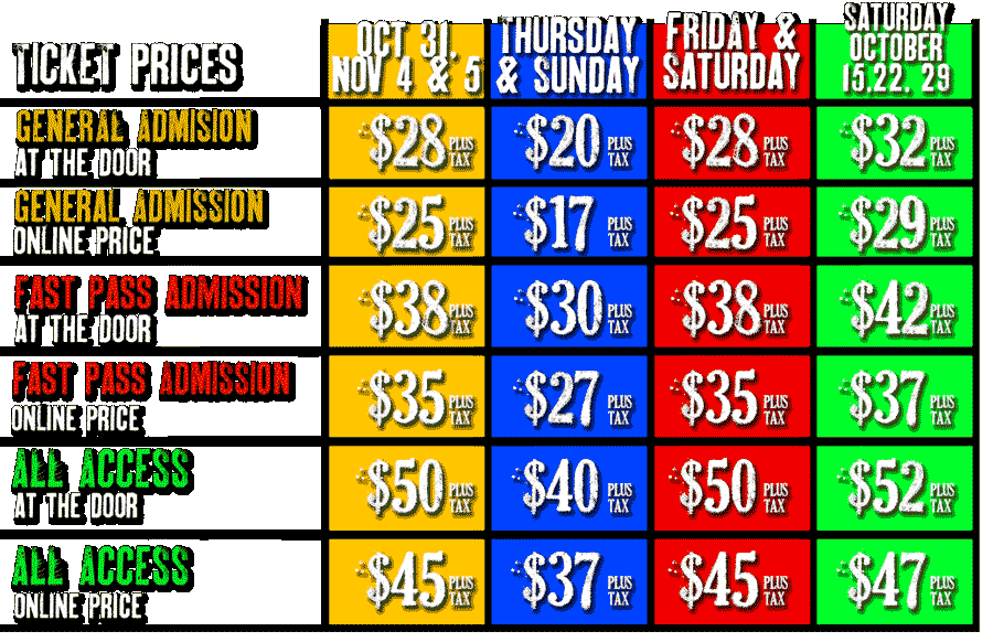 Buy Tickets for The Woods of Terror Greensboro NC