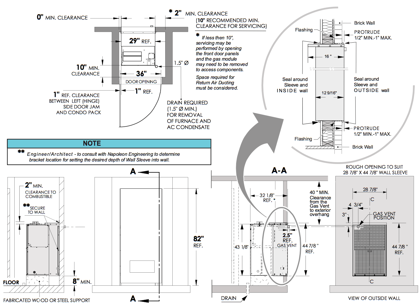 Napoleon Condo Pack Gas Heating & Electric Heating Forced Air