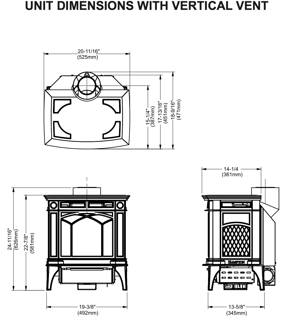 Regency Hampton H15 Cast Iron Direct Vent Gas Stove at Obadiah's