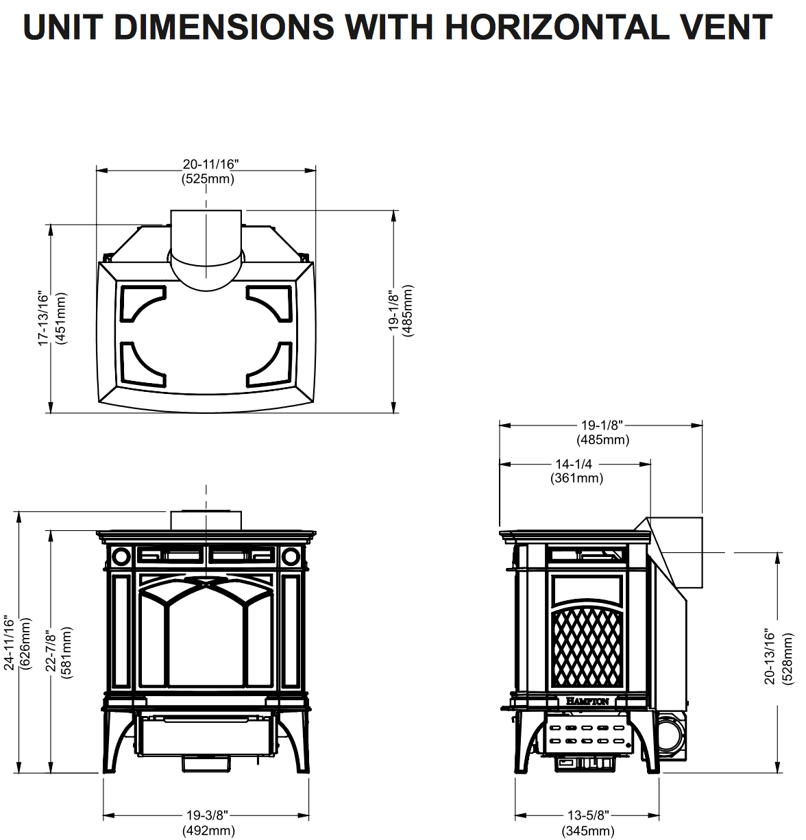 Regency Hampton H15 Cast Iron Direct Vent Gas Stove at Obadiah's