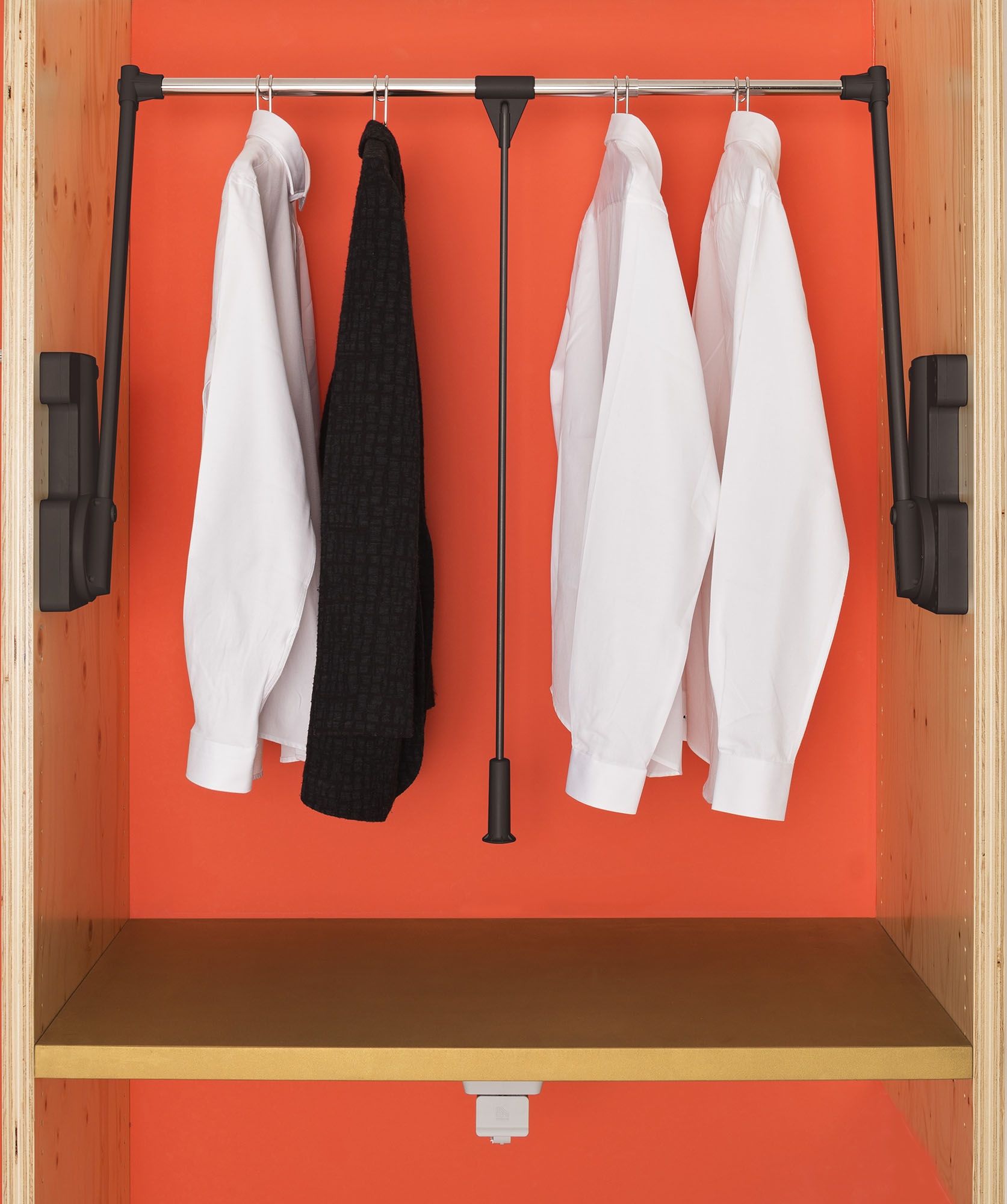 SuperLift Pull Down Wardrobe System, Brown (side mount)