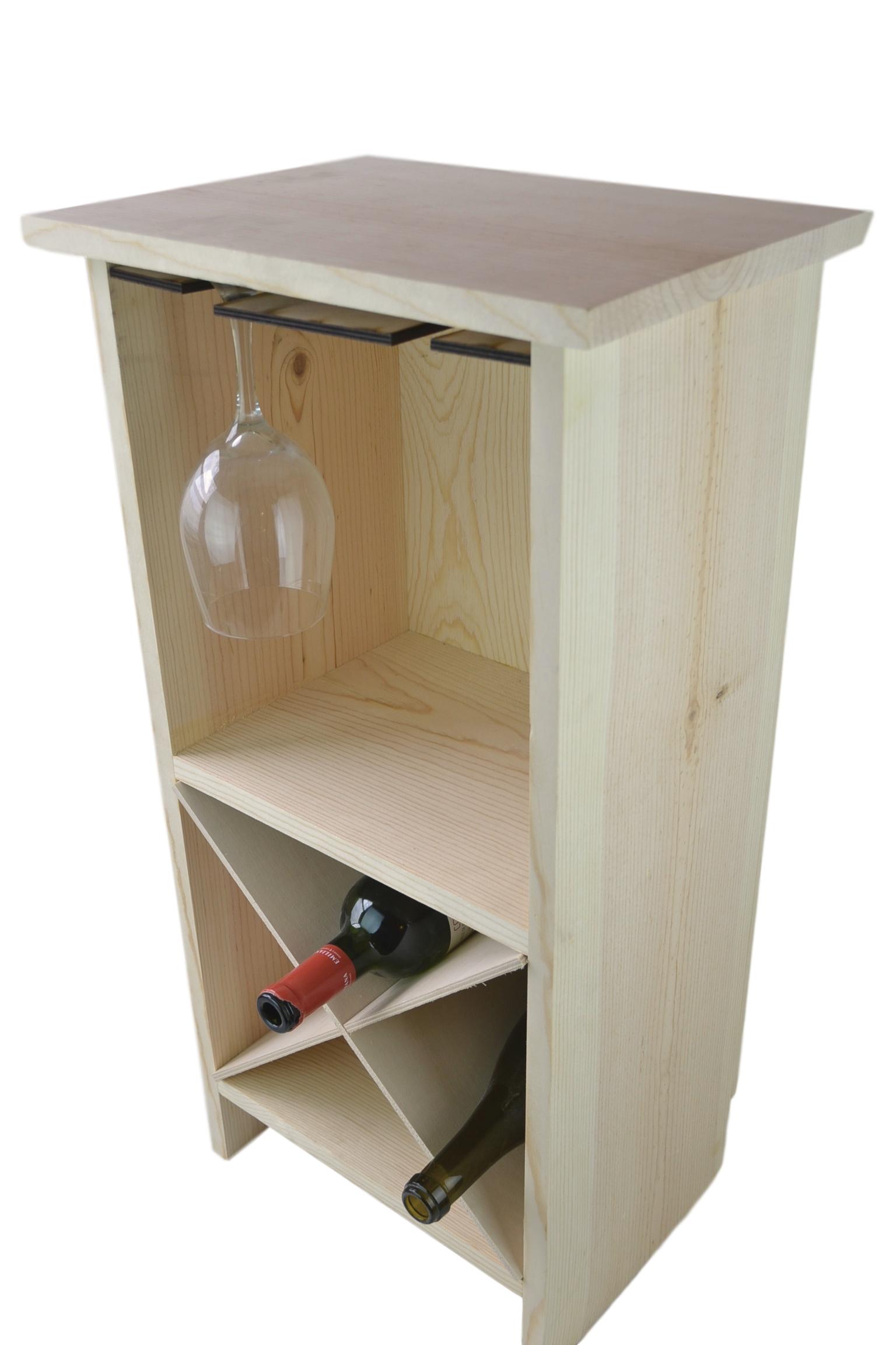 Wooden EndTable Wine Rack Poole & Sons, Inc.