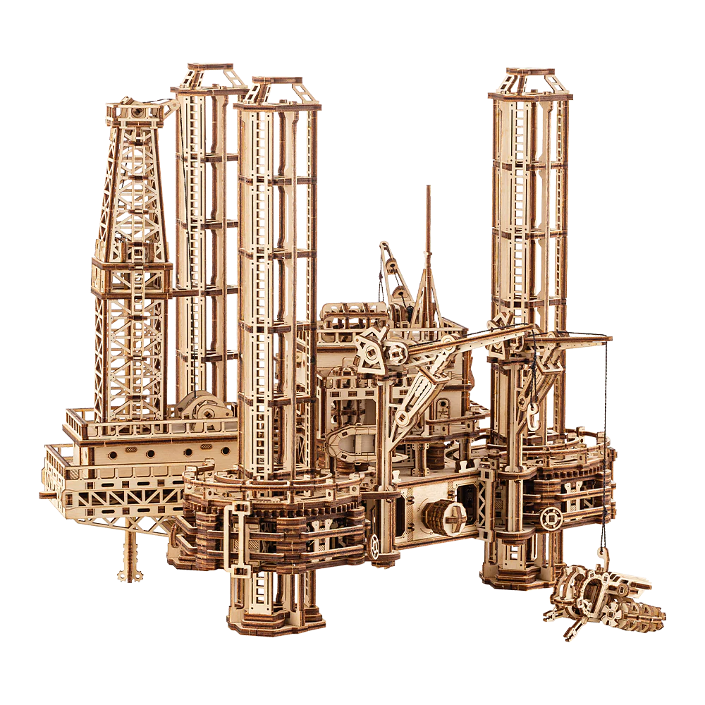 Offshore Rig Platform Mechanical 3D Wooden model kit ️ WoodTrick Wood