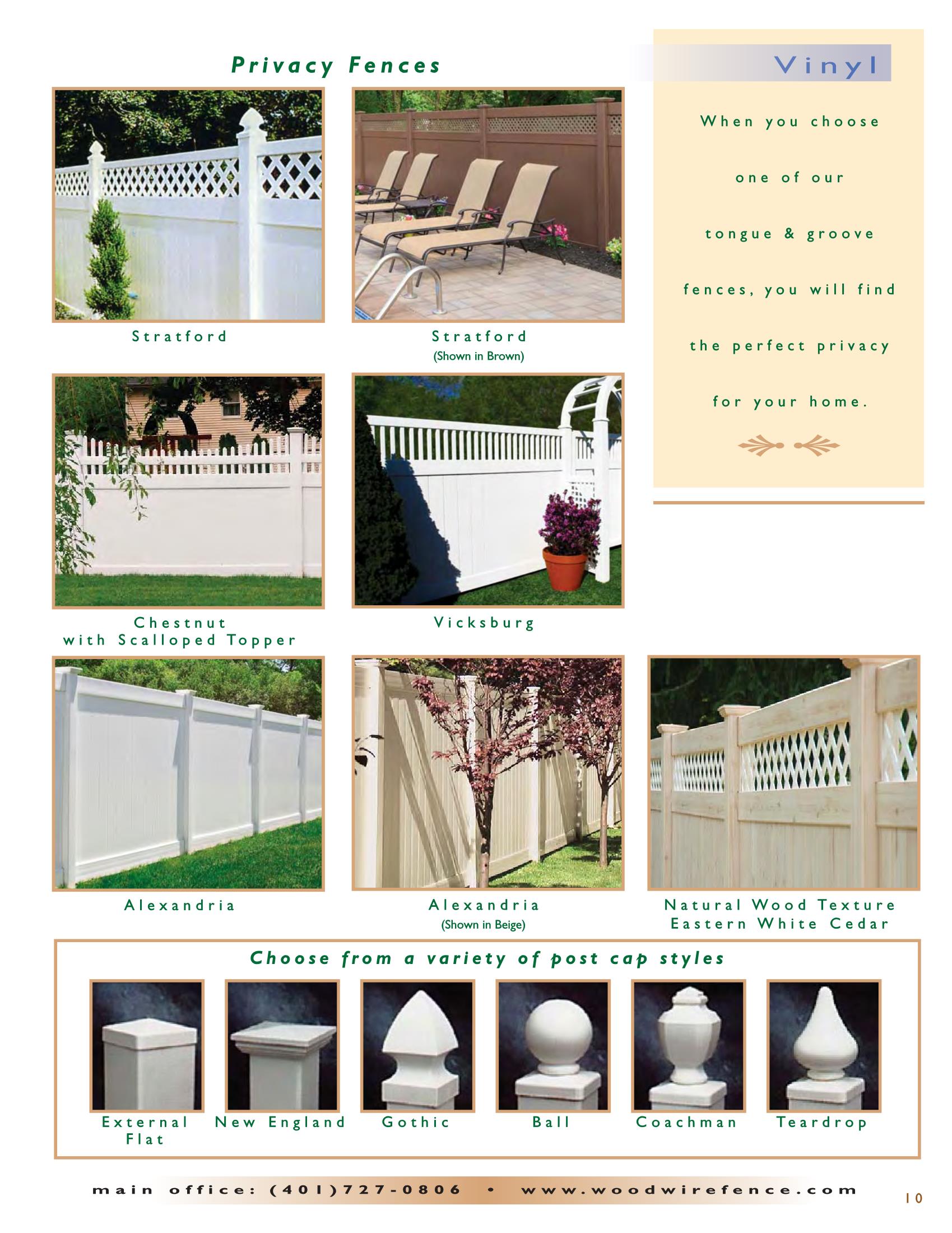 RI Vinyl Privacy Fence Wood and Wire Fence Co. Inc. Rhode Island