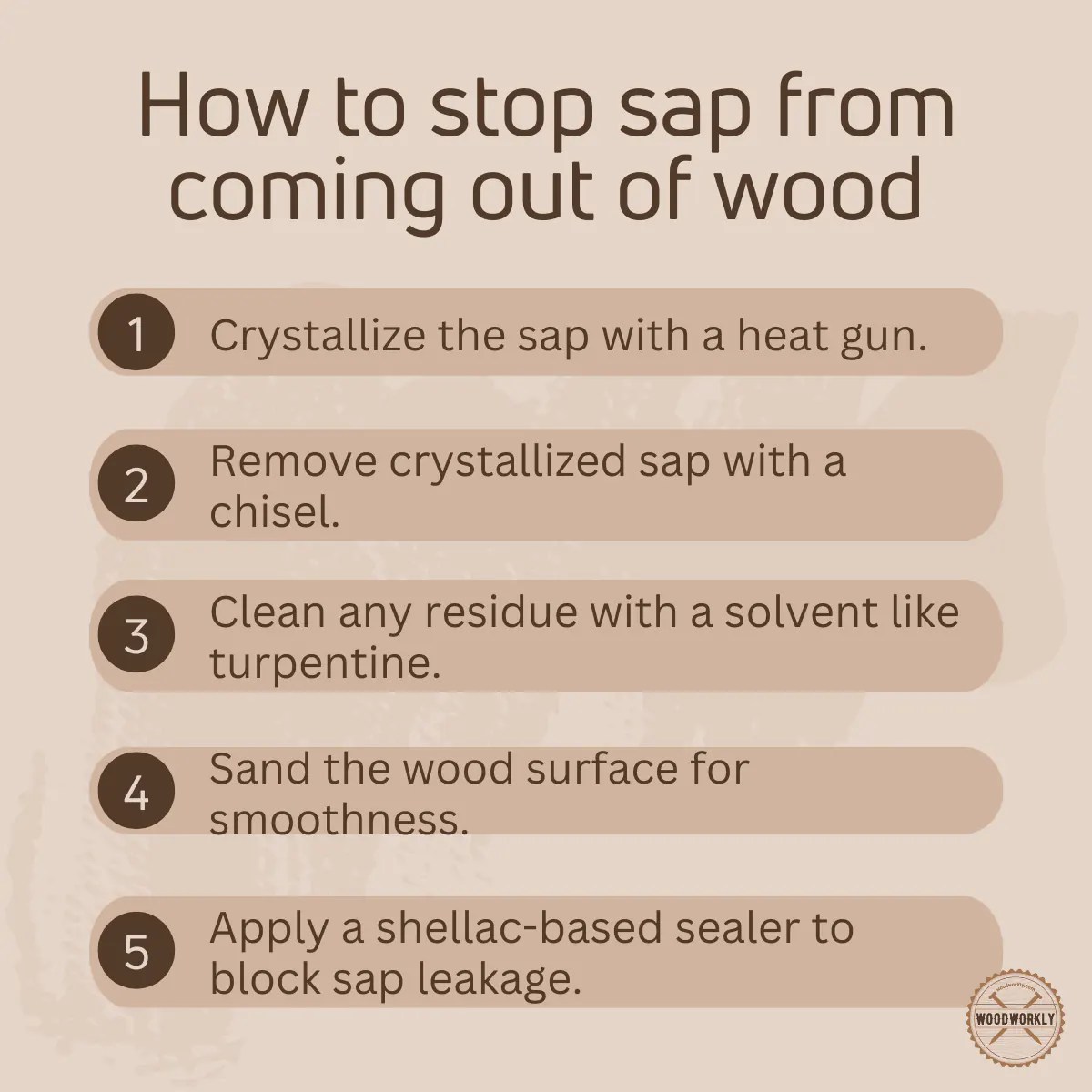 How to Stop Sap from Coming Out of Wood (5 EASY Steps!)