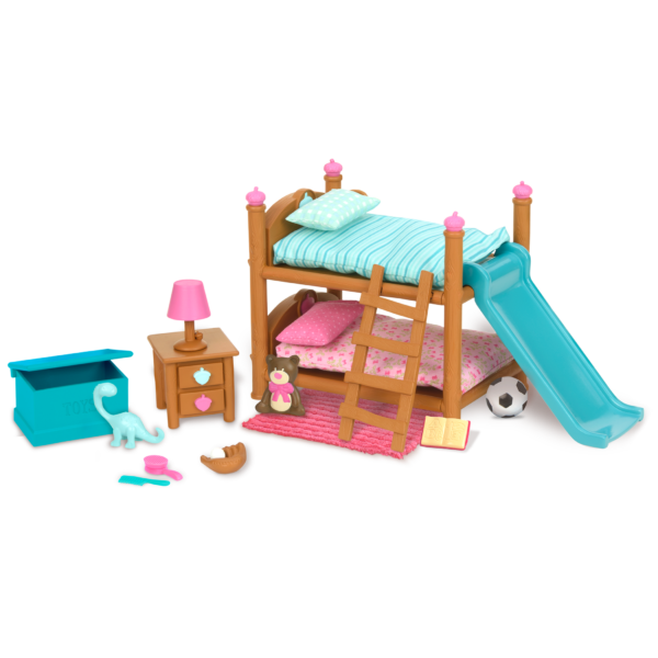 Bunk Bed Bedroom Set Toy Furniture Playset Li'l Woodzeez