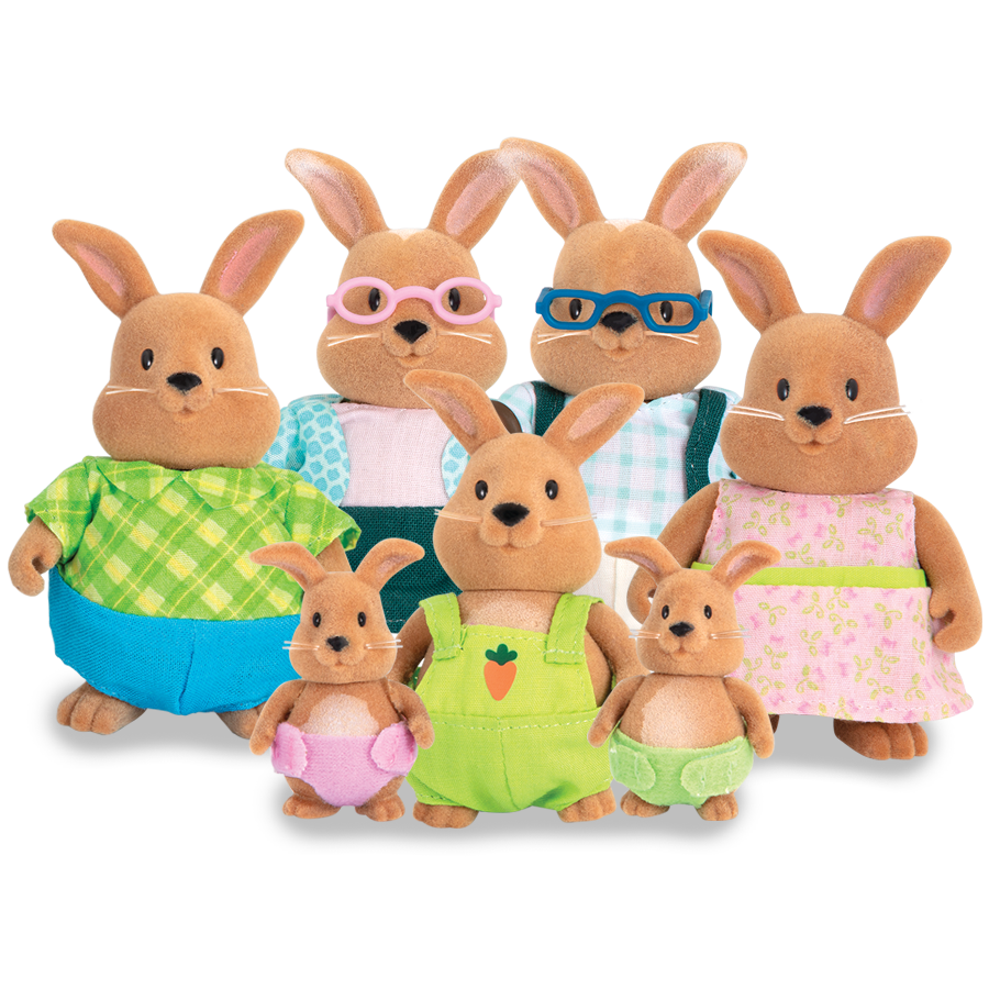 The Cottonball Rabbits Small Animal Figurines Li’l Woodzeez