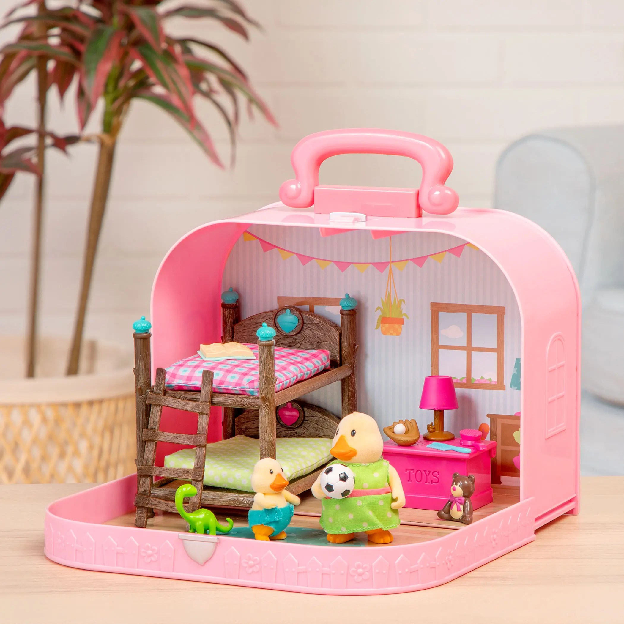 Travel Suitcase Playset Carry Case with Accessories Li’l Woodzeez