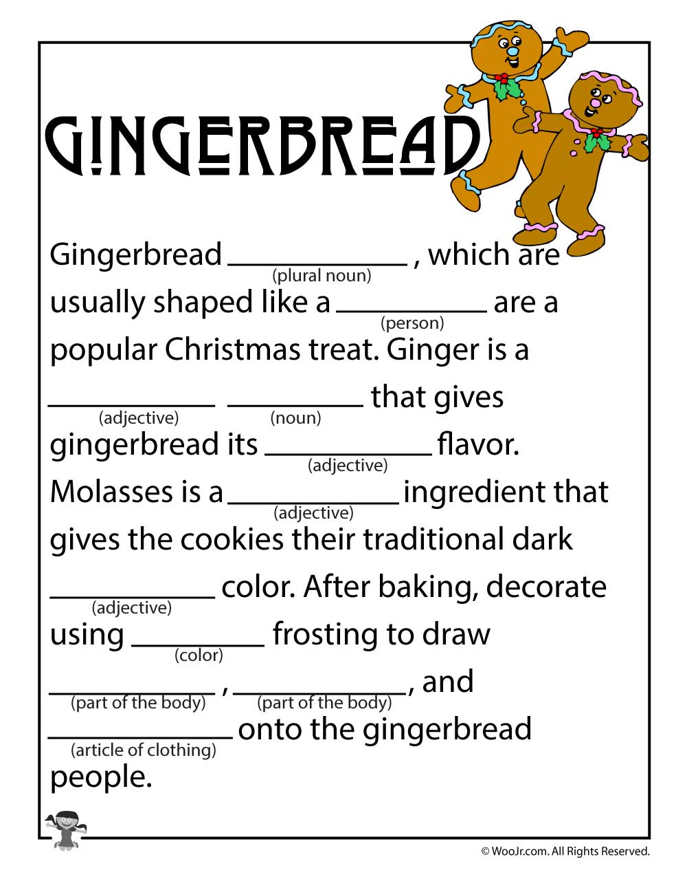Christmas Ad Libs FillIn Word Game Printables Woo! Jr. Kids Activities Children's Publishing